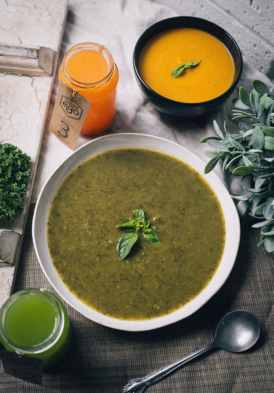 Spiced Zucchini, Kale and Broccoli Soup