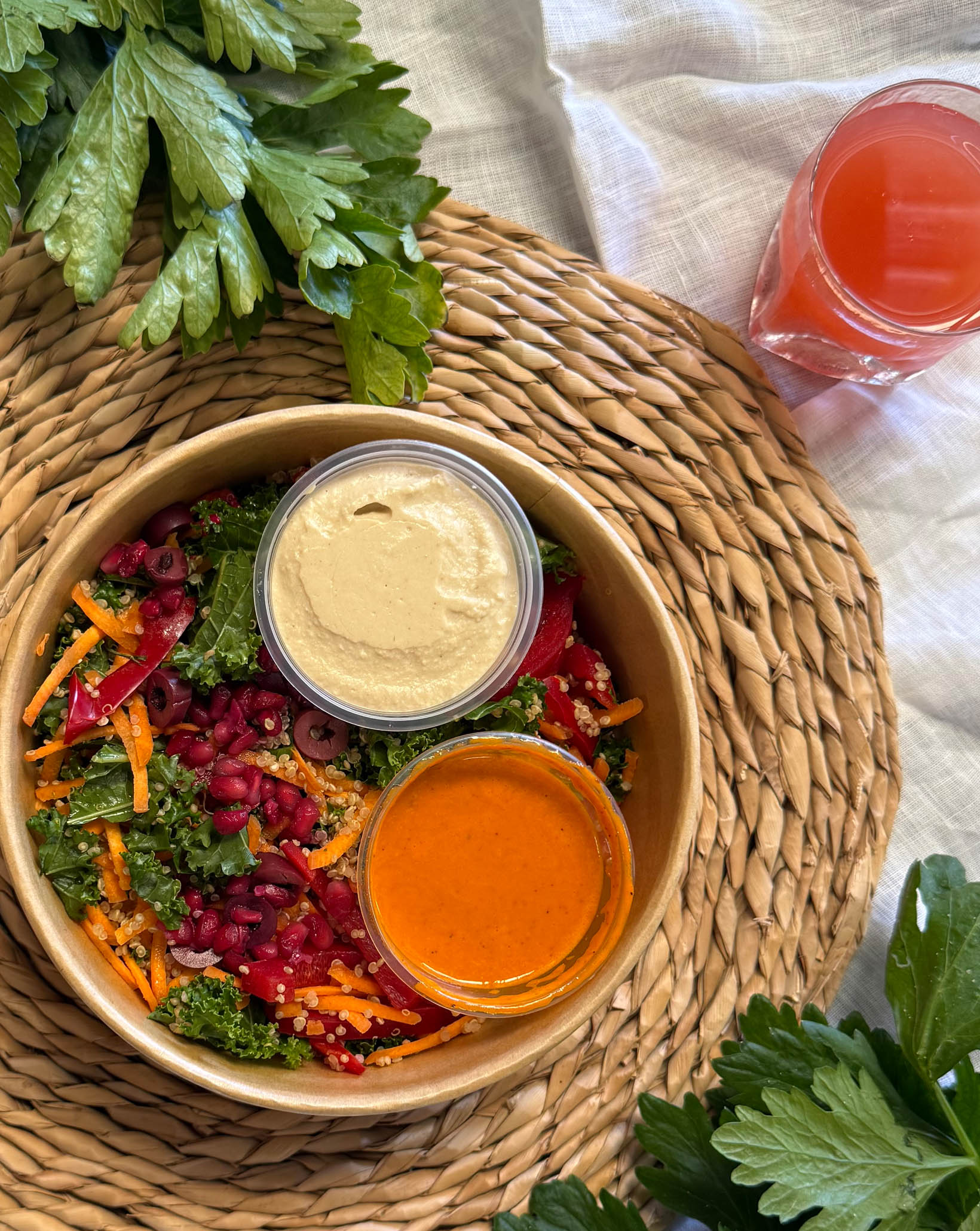Mediterranean Bowl with Quinoa + Hummus